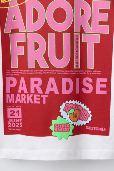 APPLE AND LABEL T-SHIRT - White by Zara - Image 3