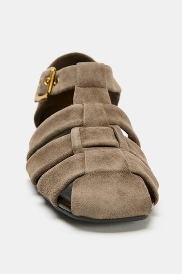 SUEDE CAGE SANDALS - Sand Brown by Zara - Image 4