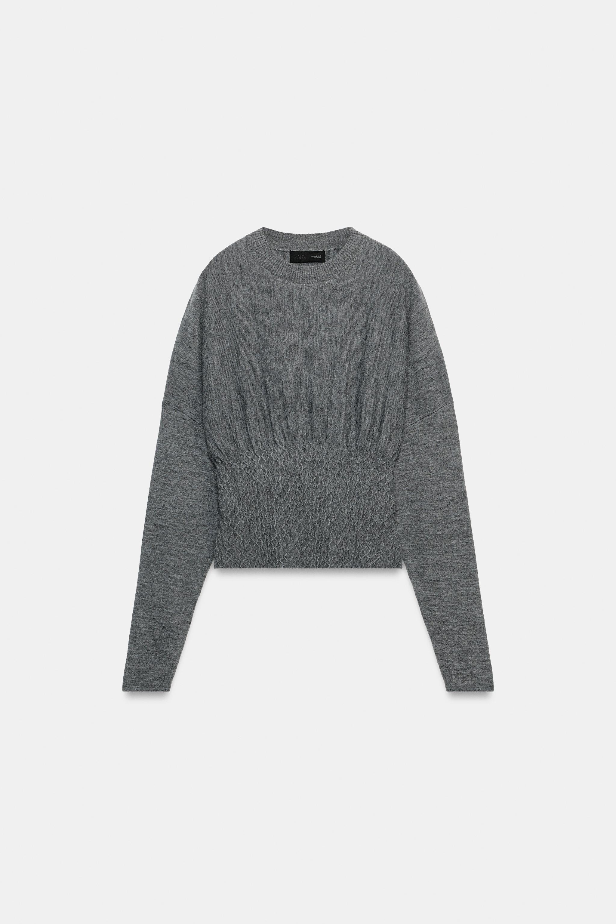 Ameri VINTAGE - ameriショートニットzaraクラネtodayful louren roku SUÉTER DE TRICÔ COM TEXTURA FAVO DE MEL - Cinzento | ZARA Brasil