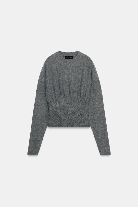 HONEYCOMB KNIT JUMPER - Grey by Zara - Image 0