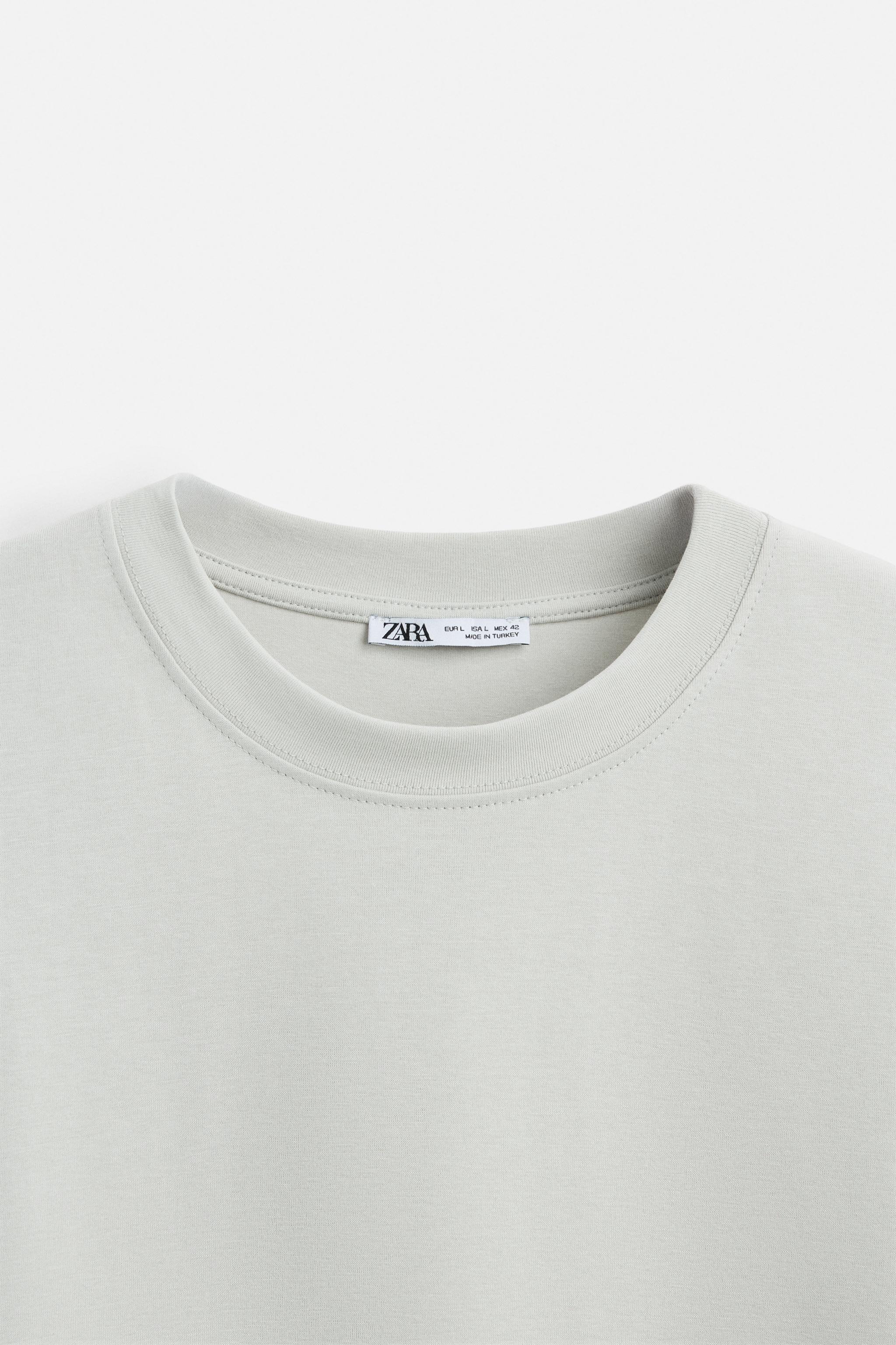 トップス WOOL RECYCLED POLYESTER CLOTH SHIRTS BASIC REGULAR FIT T-SHIRT - Pearl gray | ZARA United States