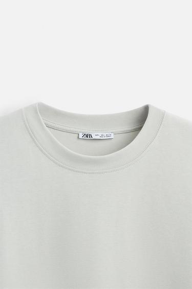 BASIC REGULAR FIT T-SHIRT - Pearl grey by Zara - Image 7