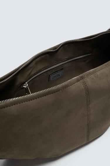 PLAIN SHOULDER BAG - Khaki Green by Zara - Image 4