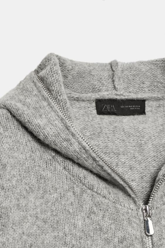 SWEAT AVEC LAINE ET CAPUCHE - Gris de Zara - Image 8