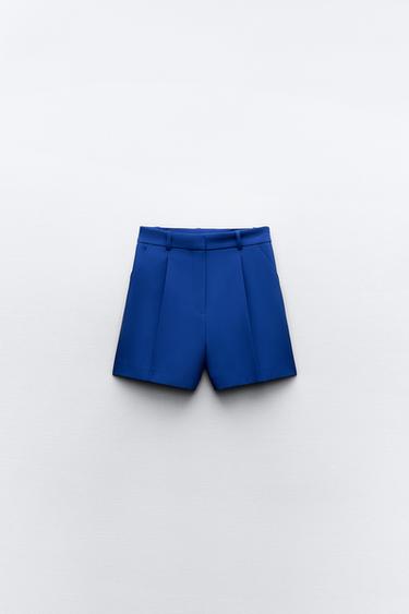 Pantalón corto de vestir mujer color azul LAC17049b