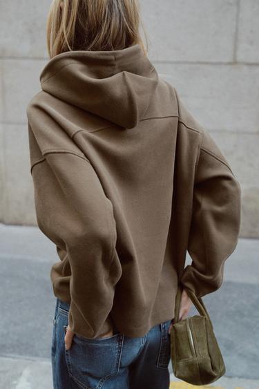 SWEAT À CAPUCHE SOFT - Vison foncé de Zara - Image 3