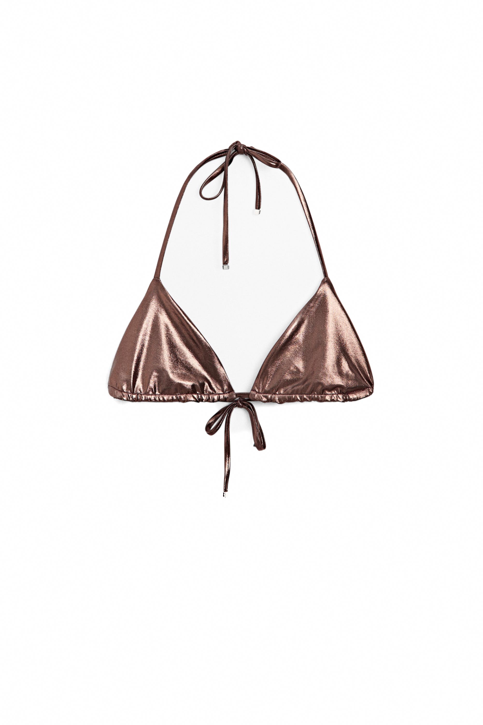 Metallic triangle bikini set