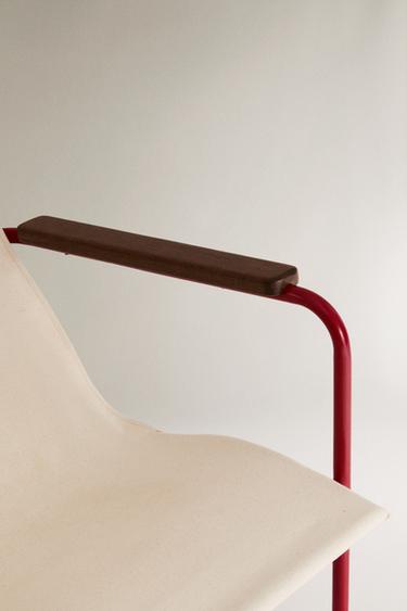 CHAISE STRUCTURE MÉTAL COULEUR - Écru / Rouge de Zara - Image 2