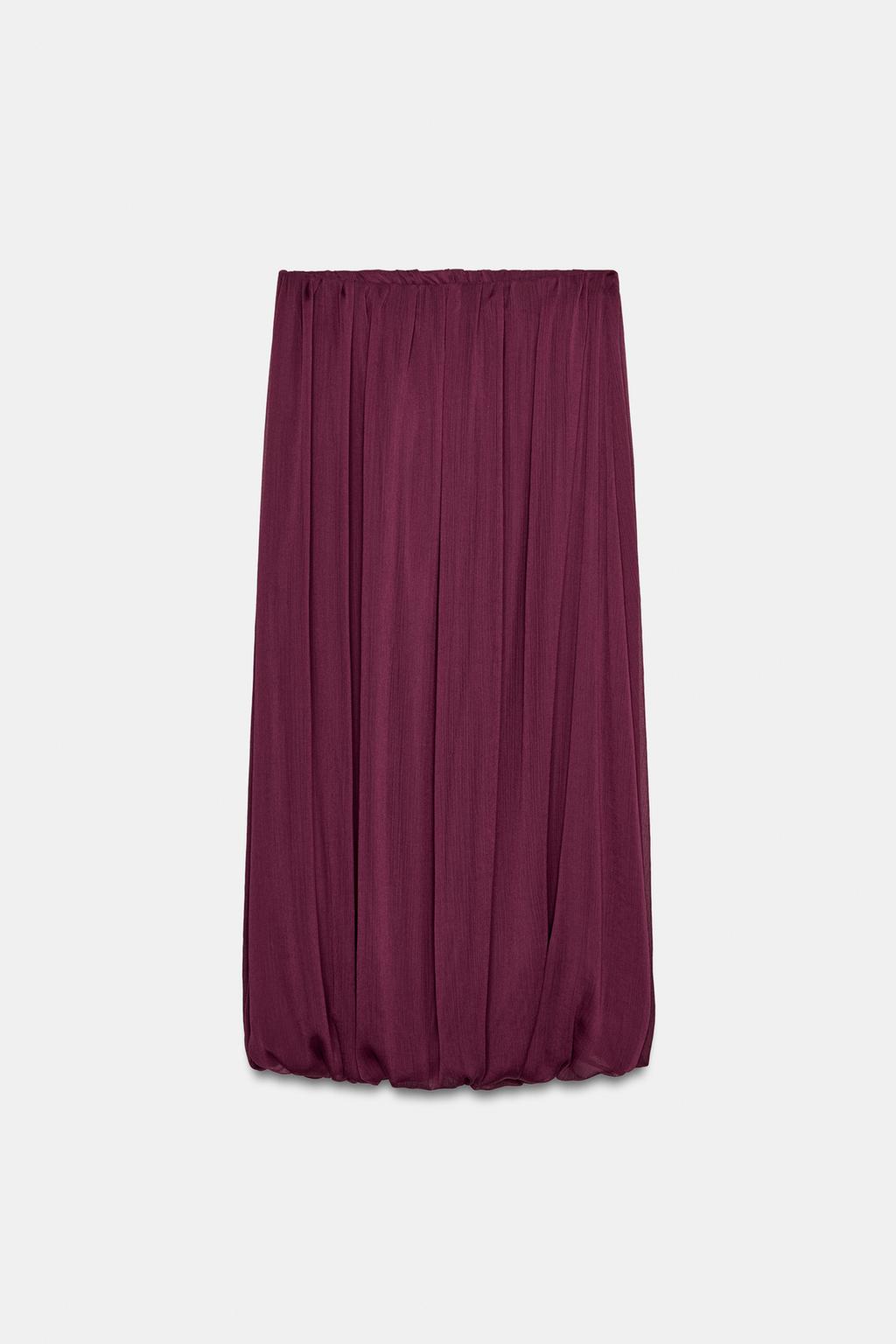 PUFFED MIDI SKIRT