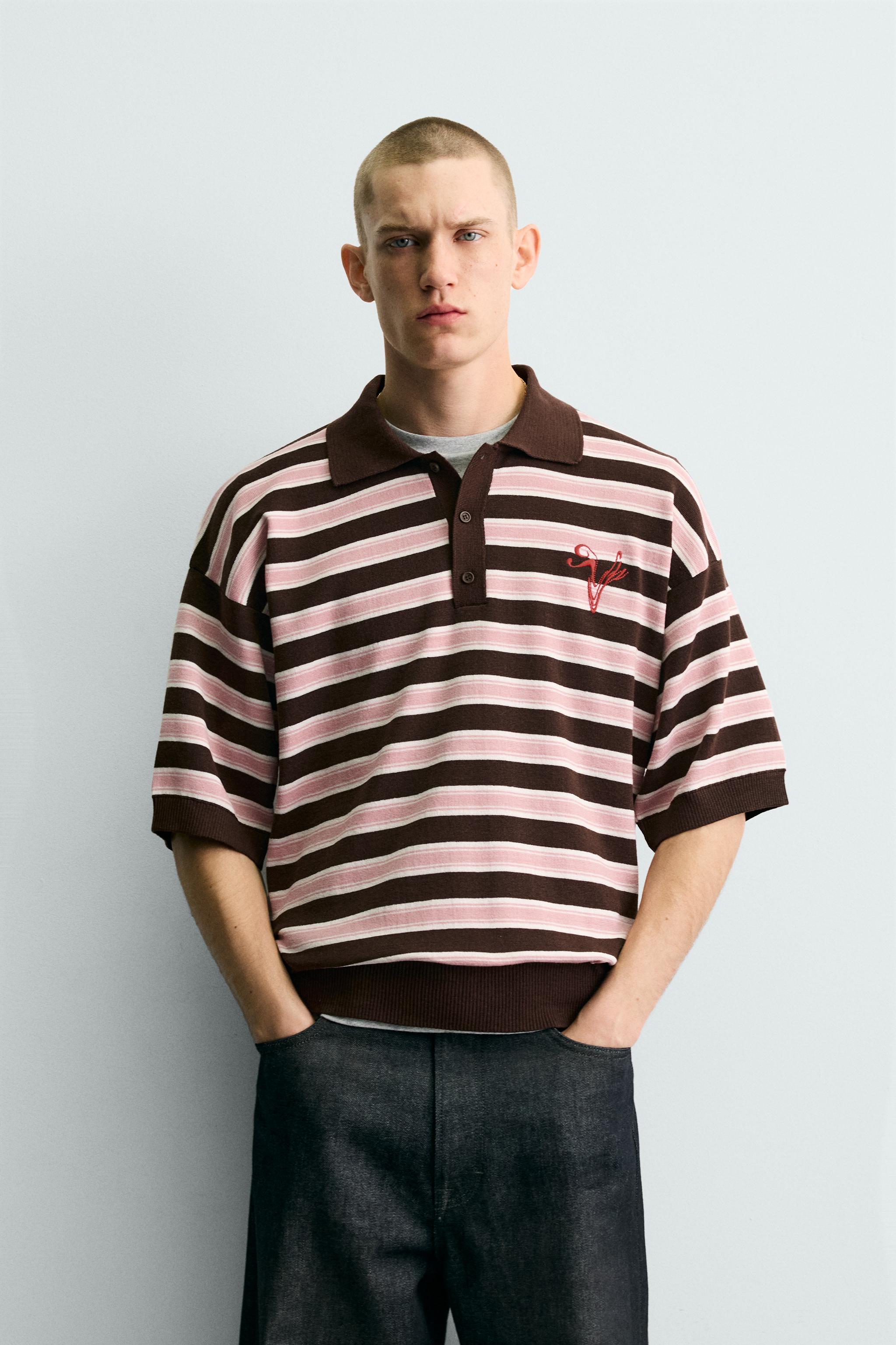 POLO EN JACQUARD À RAYURES