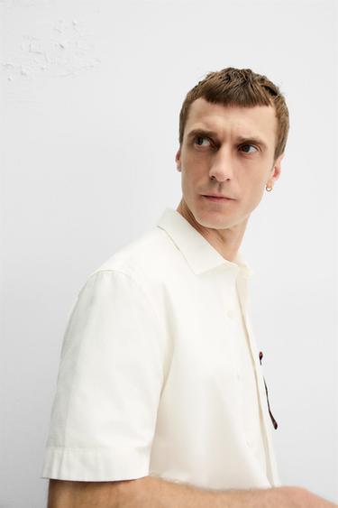 CHEMISE RELAXED FIT - Blanc cassé de Zara - Image 4