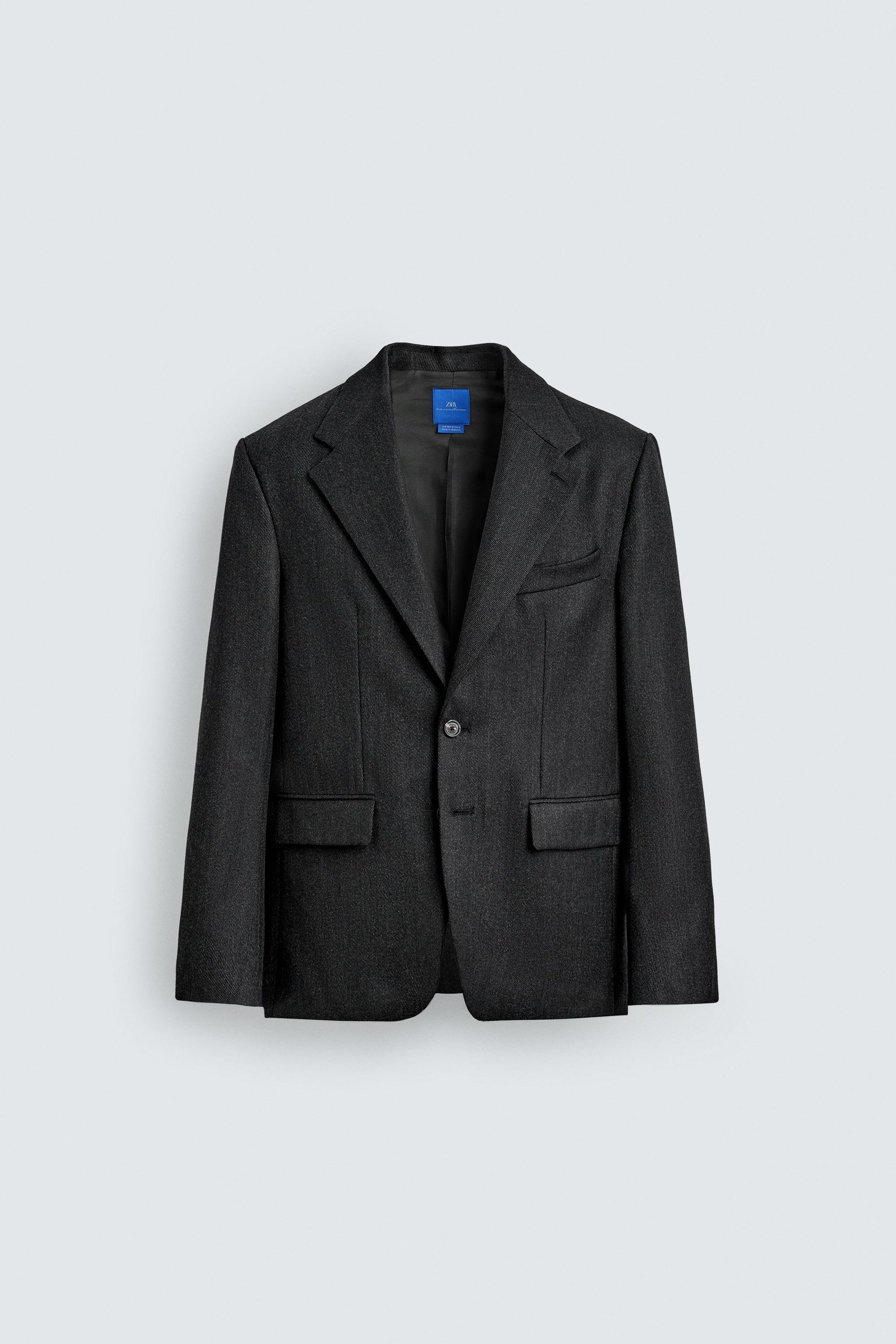 100% WOOL TWILL SUIT BLAZER AARON LEVINE X ZARA