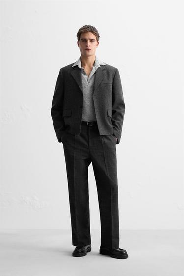 BUTTONED TEXTURED SUIT - Neon yellow by Zara