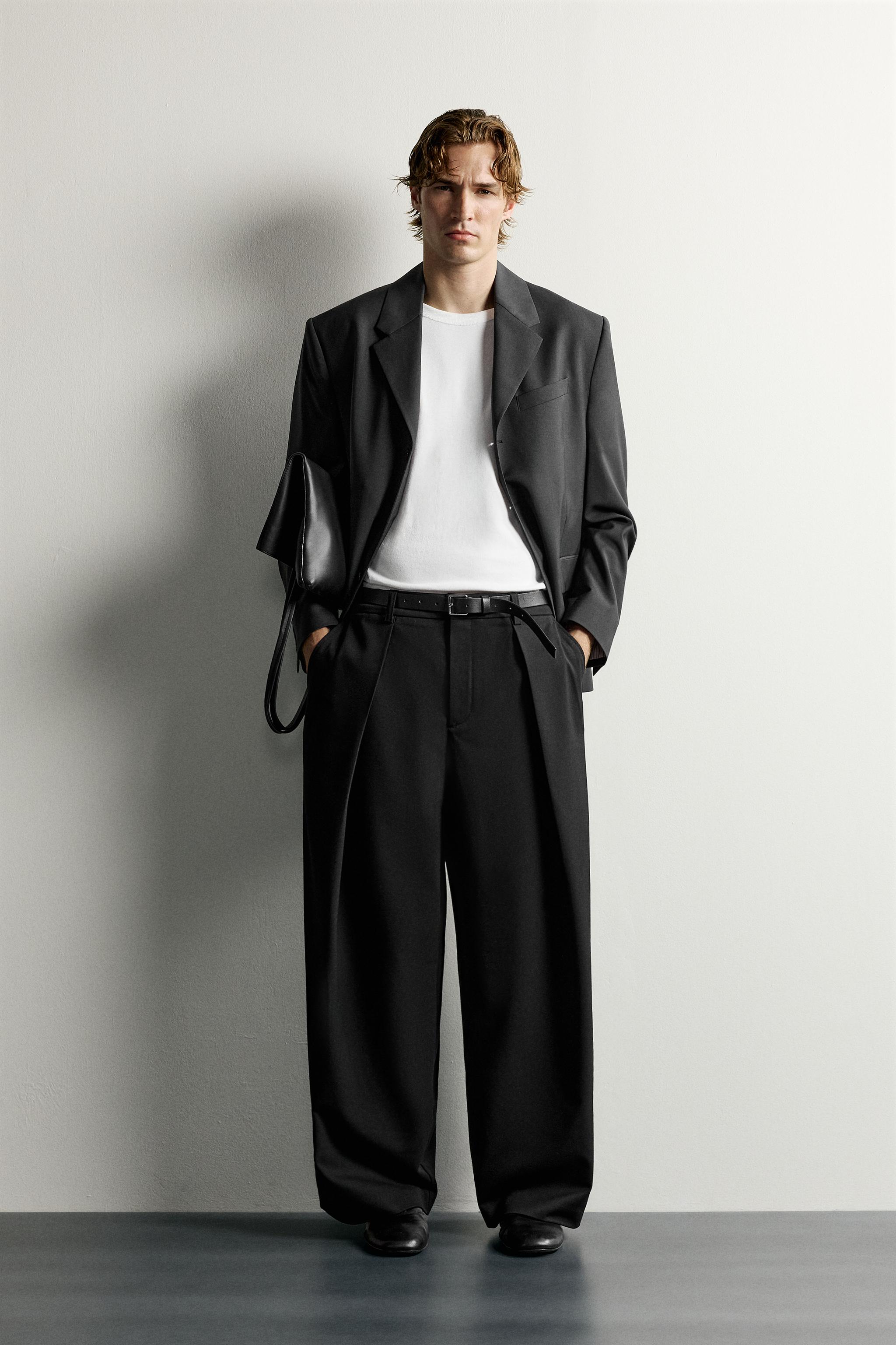 Zara PİLİLİ RELAXED FIT PANTOLON