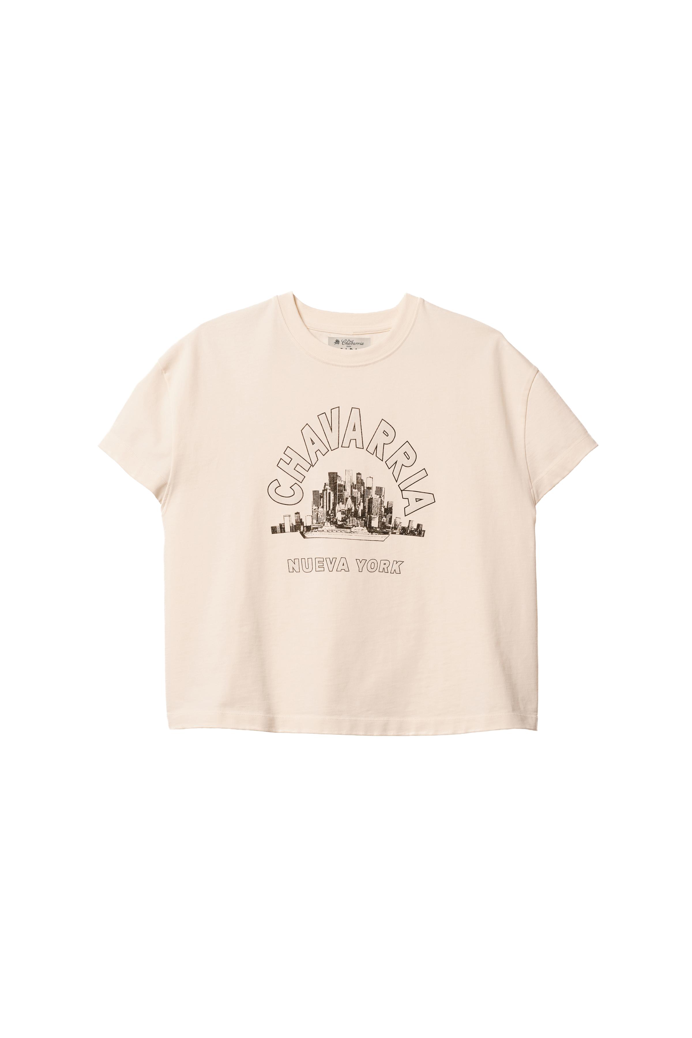 T-SHIRT MIT KURZEN ÄRMELN WILLY CHAVARRIA X ZARA - Cremefarben
