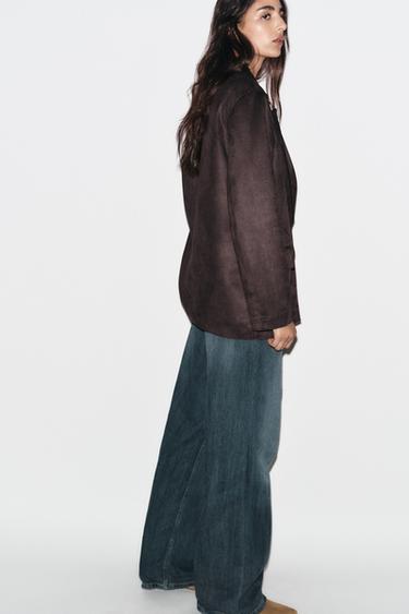 VESTE EFFET DAIM - Marron de Zara - Image 2