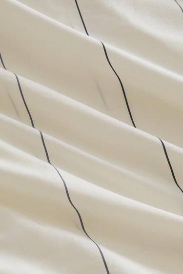 STRIPED FLAT SHEET - Oyster-white by Zara - Image 4