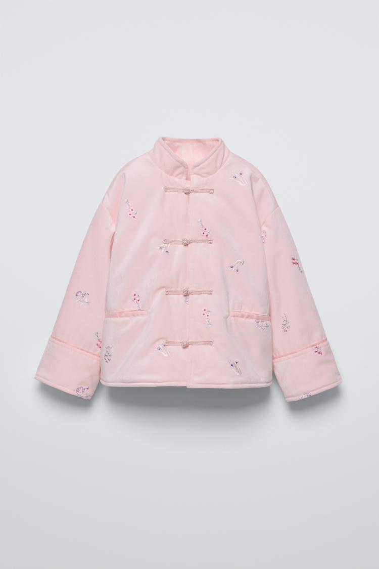 刺繍入りベルベットジャケット - ピンク | ZARA Japan / 日本