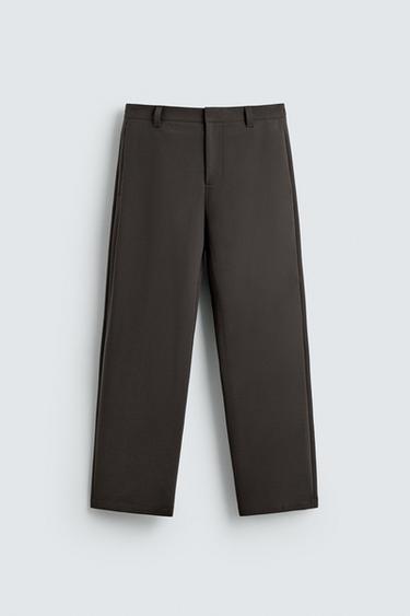 RELAXED FIT PLEATED TROUSERS - Chocolate by Zara