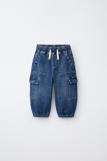 COMFY CARGO JOGGER JEANS — Mid-blue 1