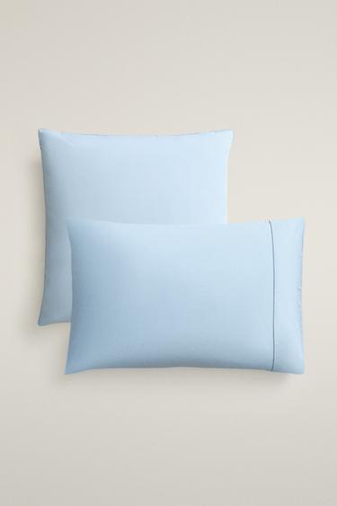 300-THREAD-COUNT COTTON PERCALE PILLOWCASE - Pastel blue by Zara - Image 0