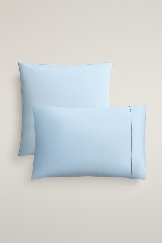 (300 THREAD COUNT) COTTON PERCALE PILLOWCASE - Pastel blue by Zara - Image 0