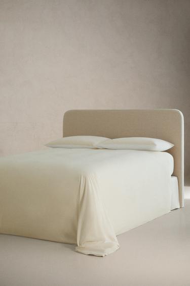 REVERSIBLE PERCALE COTTON DUVET COVER - Ecru by Zara - Image 0