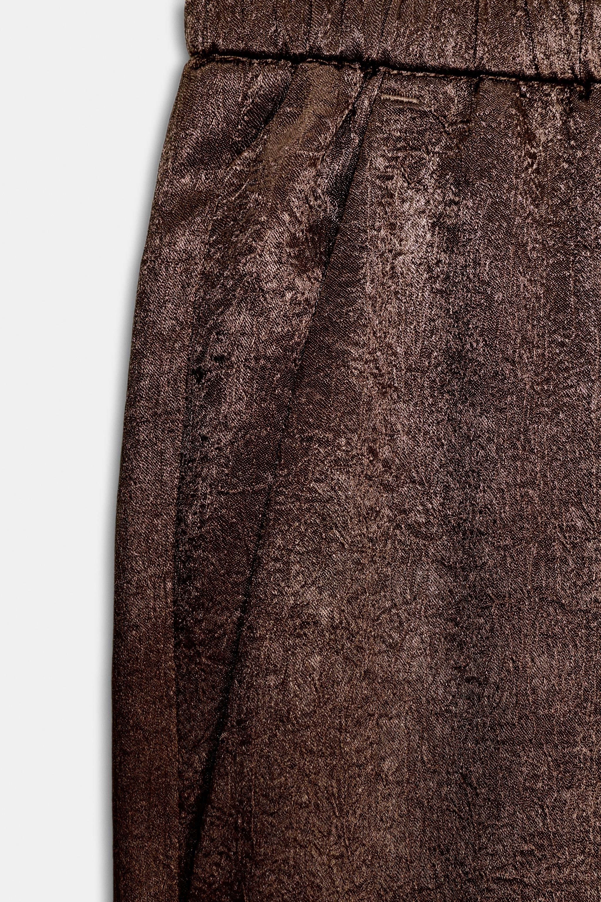 WRINKLE-LOOK FLOWY PANTS