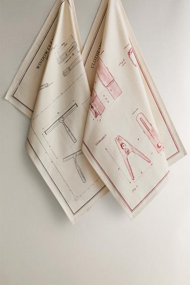 PACK OF CLEANING COTTON TEA TOWEL (PACK OF 2) - Light beige by Zara - Image 0