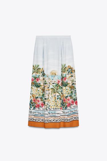 PRINTED MIDI LAYERED SKIRT - Multicoloured de Zara - Image 7