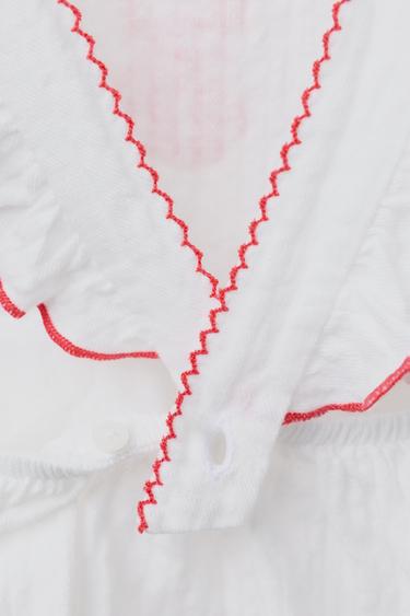 ROBE ET CULOTTE RUSTIQUE FLEUR BRODÉE - Blanc de Zara - Image 2