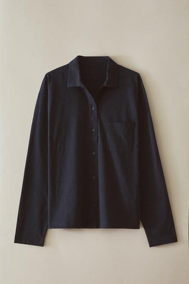 COTTON JERSEY SHIRT - Blue by Zara - Image 5