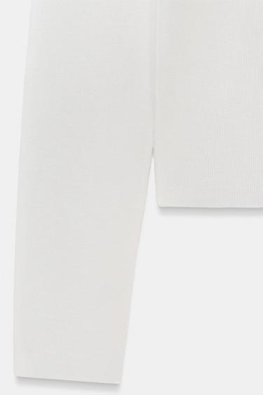 FINE KNIT SEMI-SHEER TOP - White by Zara - Image 9