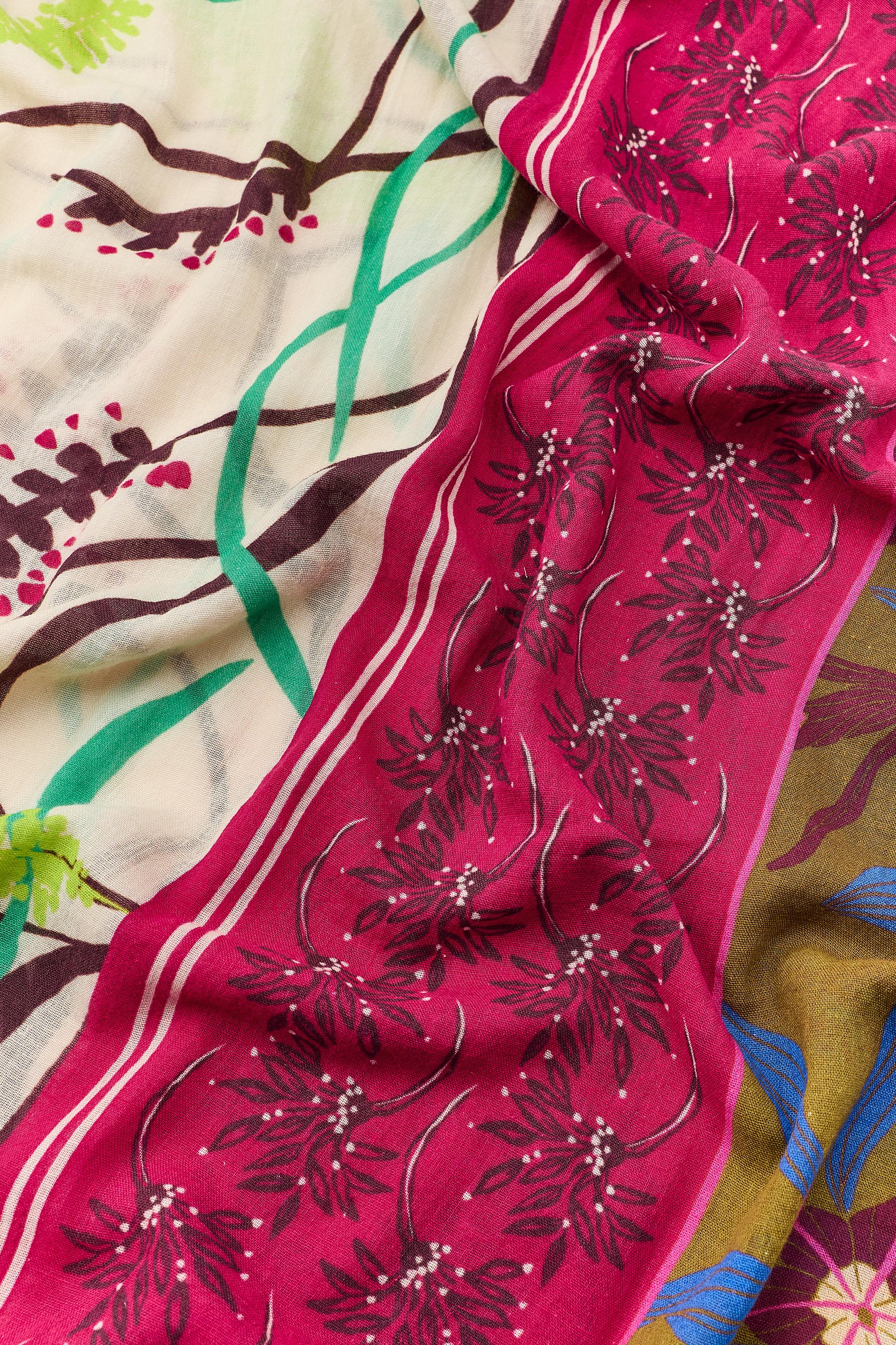 Женские аксессуары Zara LINEN BLEND PRINTED SCARF — фото 4