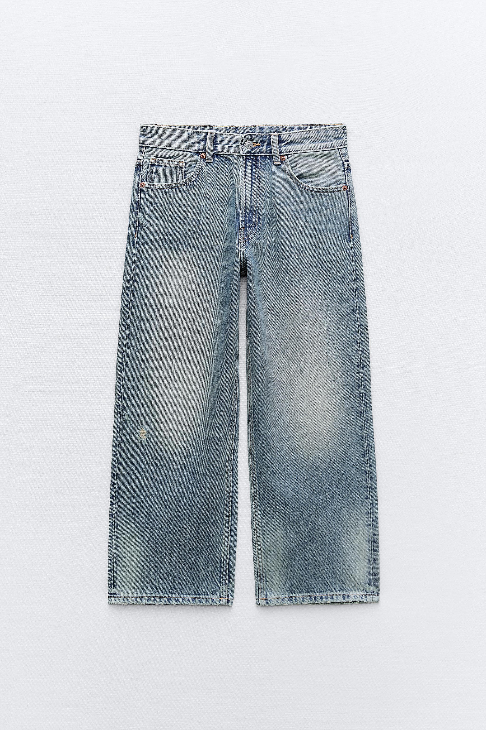 RELAXED MID WAIST TRF JEANS - Light blue | ZARA United States