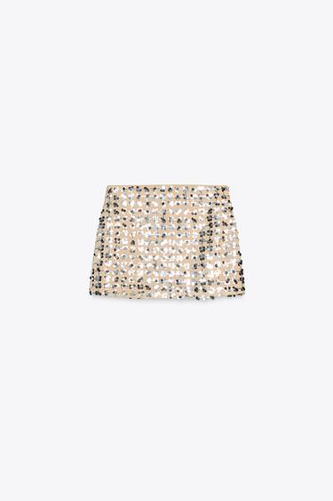 MINI-JUPE À SEQUINS - Argent de Zara - Image 5
