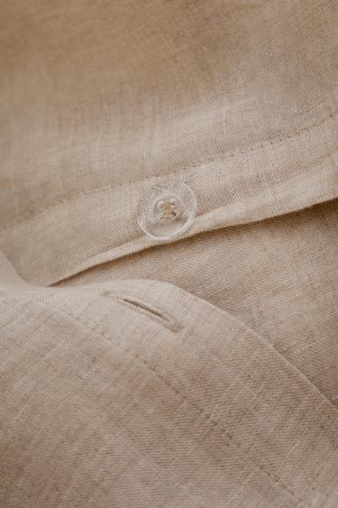 WASHED LINEN DUVET COVER (160 GxM²) - Light beige by Zara - Image 2