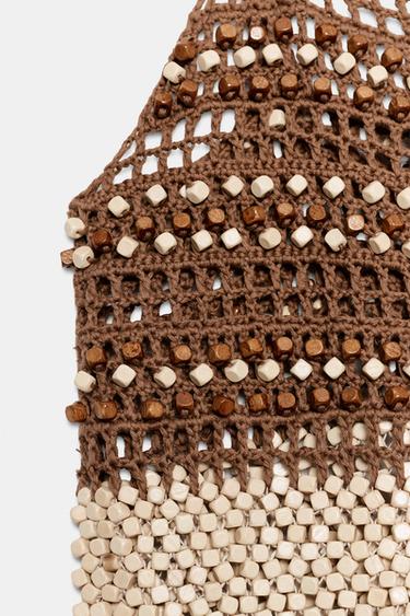 TOP EN MAILLE CROCHET À FANTAISIE - Beige de Zara - Image 7