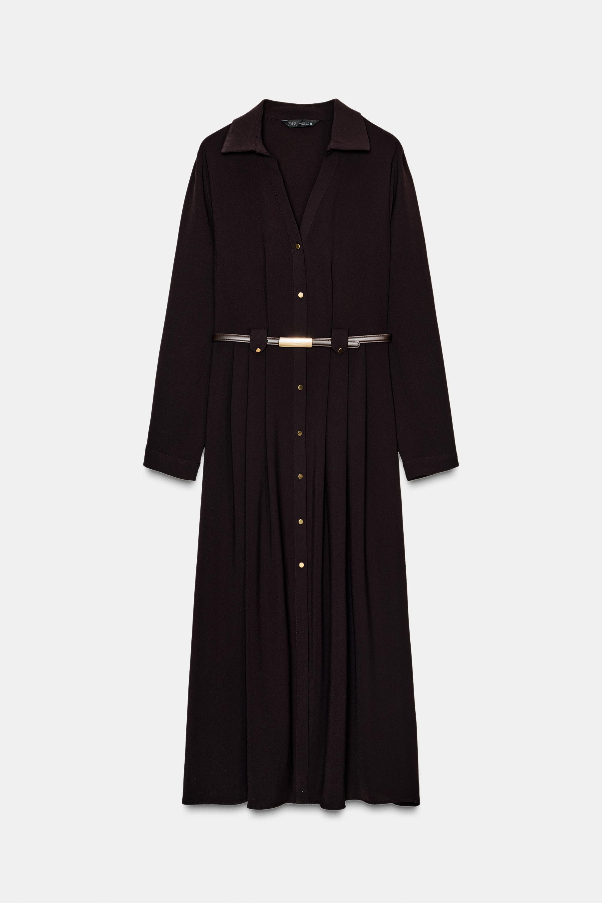 ROBE CHEMISE MI-LONGUE AVEC CEINTURE