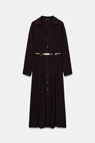 KAMARLI MIDI YAKTAKNUSXA AYOLLAR KOʻYLAGI - Shokolad tusli Zara tomonidan