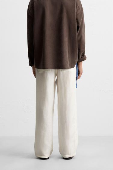 100% LINEN TROUSERS - White by Zara - Image 2