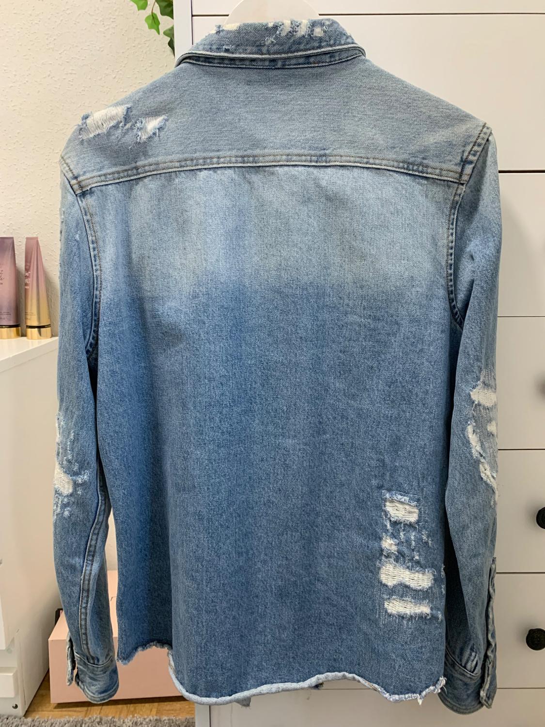 RIPPED DENIM OVERSHIRT - Image 2