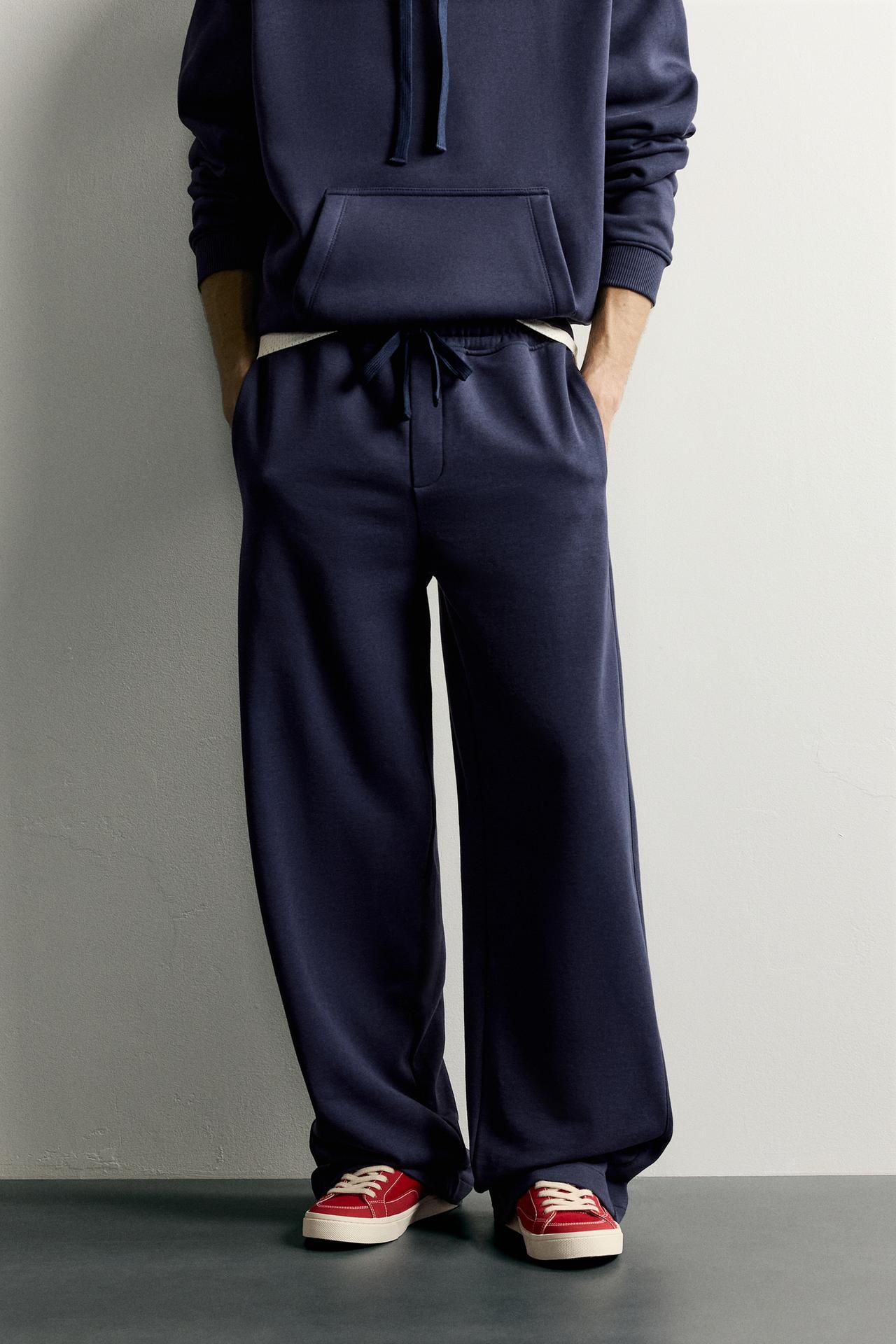 BASIC LOOSE-FIT SWEATPANTS — Navy blue