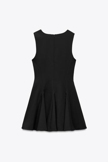 SHORT DRESS WITH BOWS AND GODET HEM - Black by Zara - Image 5
