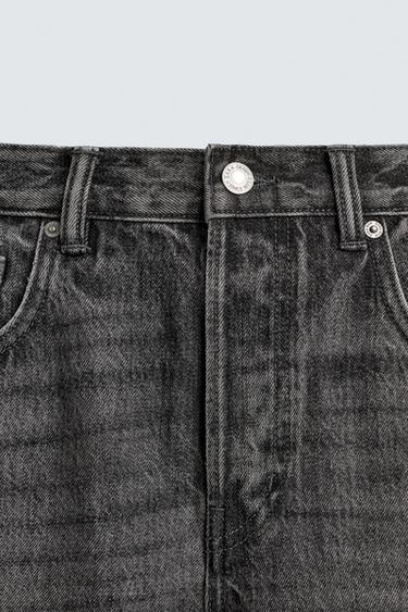 JEANS SLIM CROPPED FIT - Gris de Zara