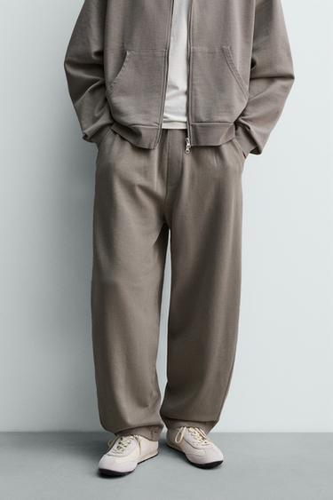 WASHED BALLOON FIT JOGGER TROUSERS - Light grey by Zara