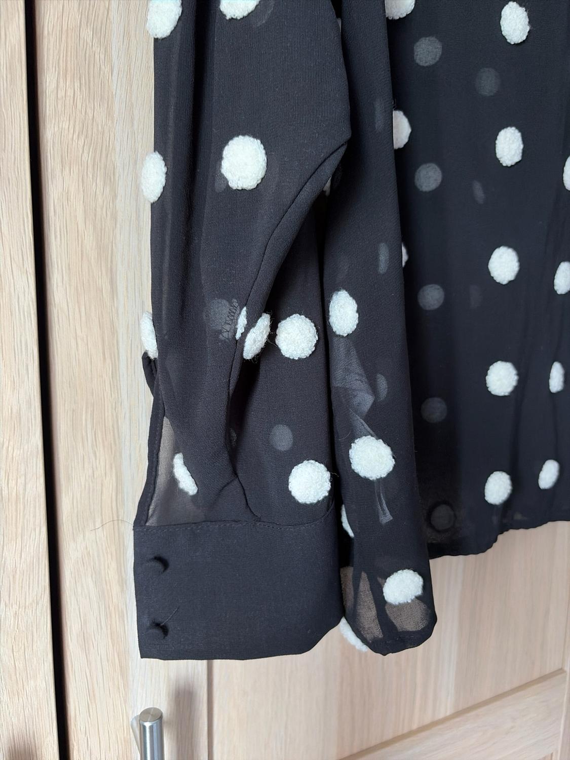 CONTRASTING POLKA DOT BLOUSE - Image 6