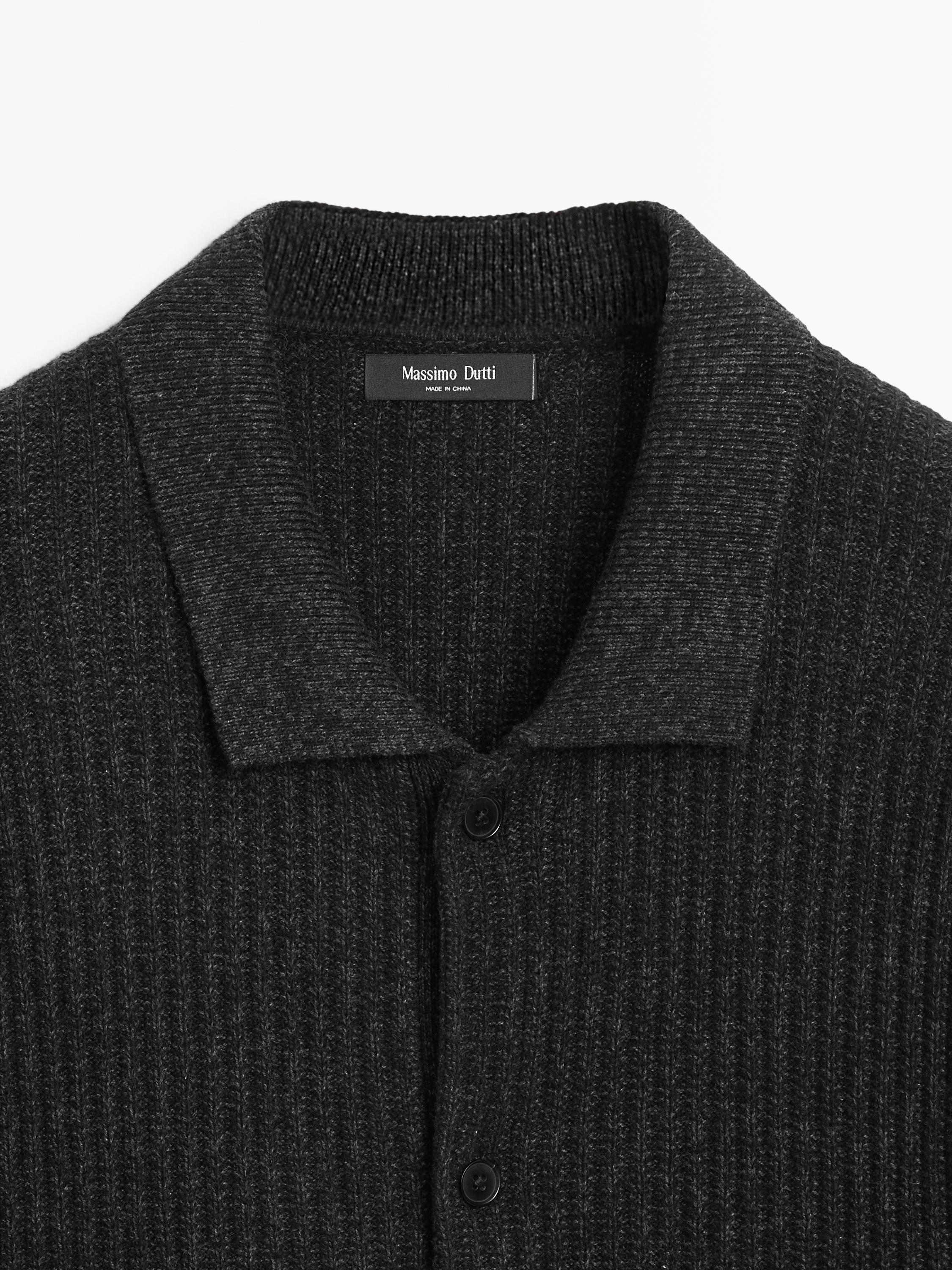 Cardigan avec boutons en coton et laine