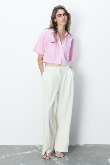 POPLIN SHORT SLEEVE SHIRT - Pink by Zara