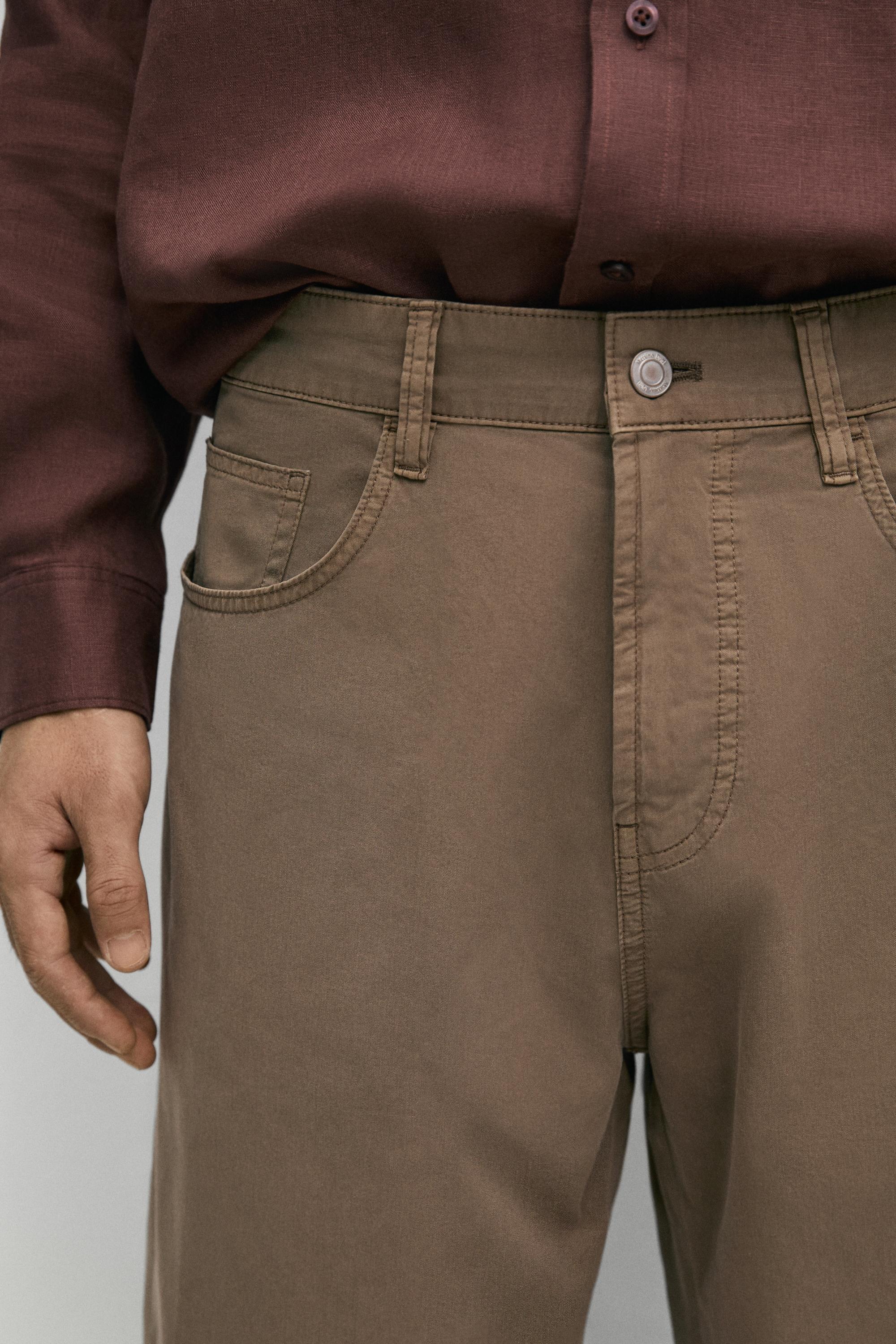 Faux jean barrel en popeline